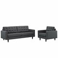 East End Imports Empress Armchair and Sofa Set of 2- Gray EEI-1313-DOR